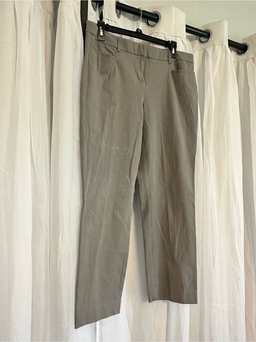 Jasmine & Juliana Classic Straight-Leg Gray Pants